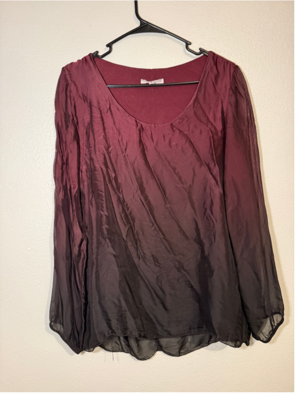 Tempo Paris Silk Blend Ombre Boho Blouse M Italy